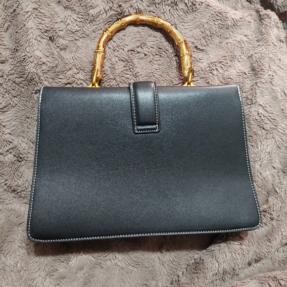 Designer Dionysus style purse NWOT bamboo and bronze trim - Picture 2 of 7